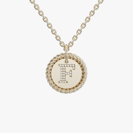 Alphabet F Diamond Pendant